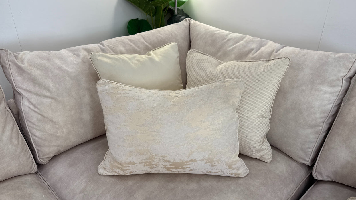 Emperor 3 Corner 1.5 Modular Fabric Sofa in Lucerne Ivory Mix