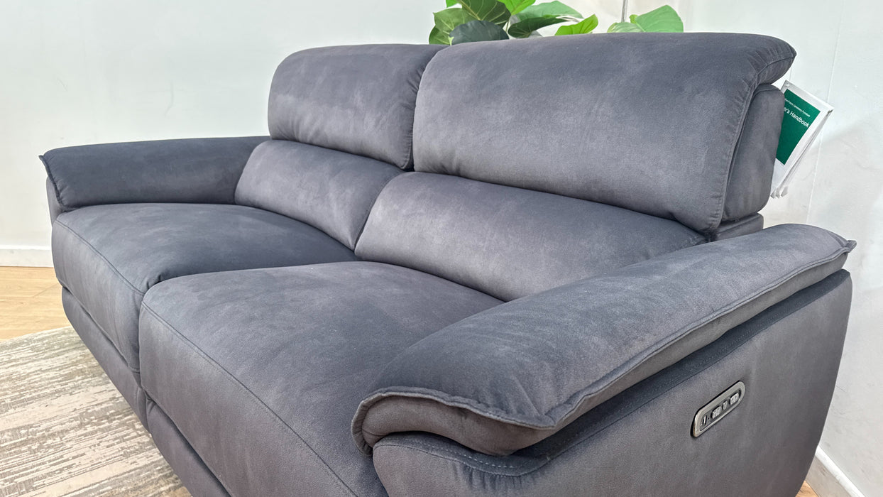 Sofology Hugo Fabric 2.5 Seater Power Recliner/Headrest in Lifestyle Flecked Anthracite