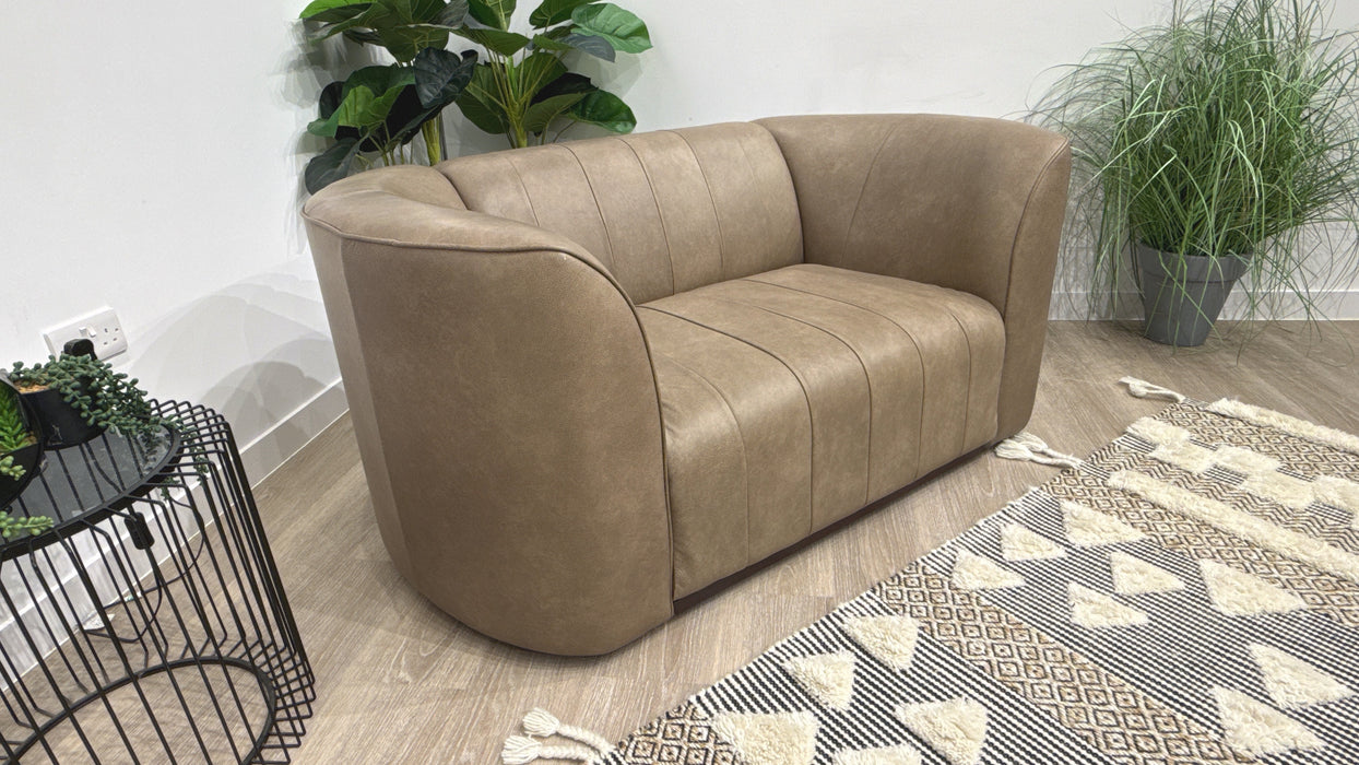 Sofology Fitzrovia Leather Loveseat in  Relaxed Natural