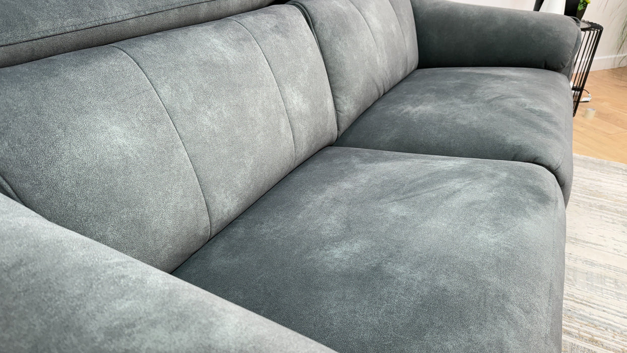 Sofology Carrera Fabric 2.5 Seater Power Recliner/Headrest in Lifestyle Flecked Mineral Green