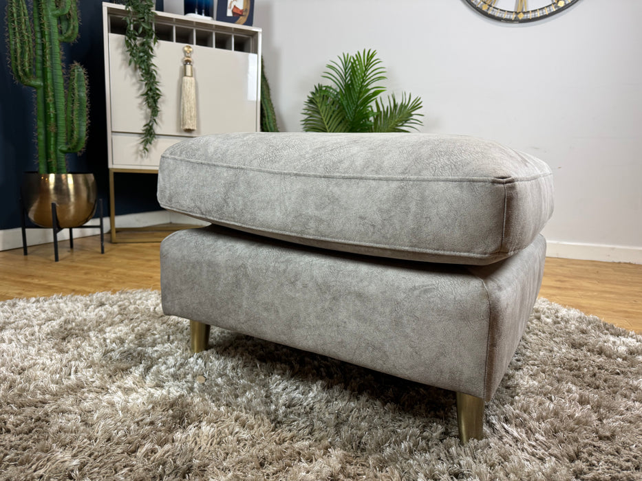 The Hackney Footstool Lifestyle Dapple Fabric Stone All over Memory Foam - WA2