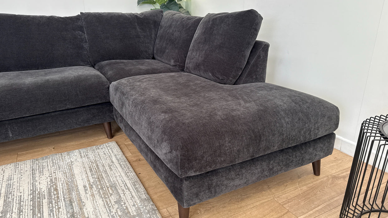 Sofology Mayfair Fabric 3 Corner 1 Chaise in Soft Chenille Anthracite