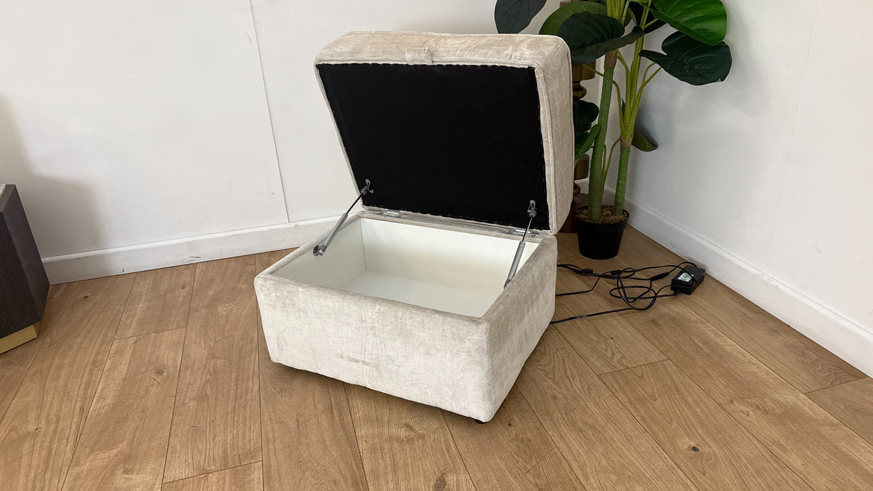 Sofology Mayfair Fabric Storage Footstool in Luxury Chenille Mist