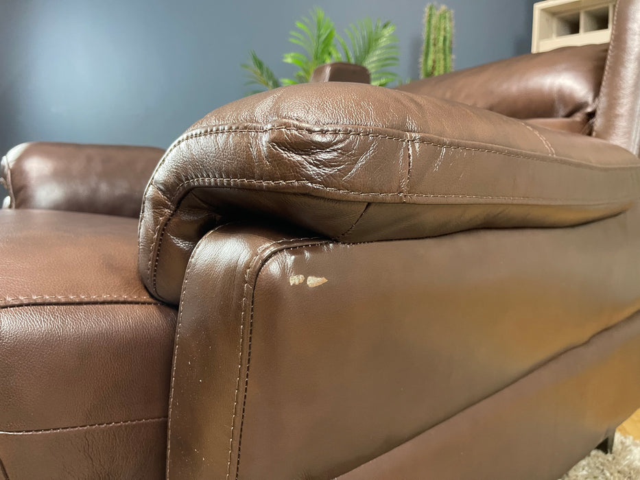 Lucca Metz Dark Brown Leather Chair Power Recliner (WA2)