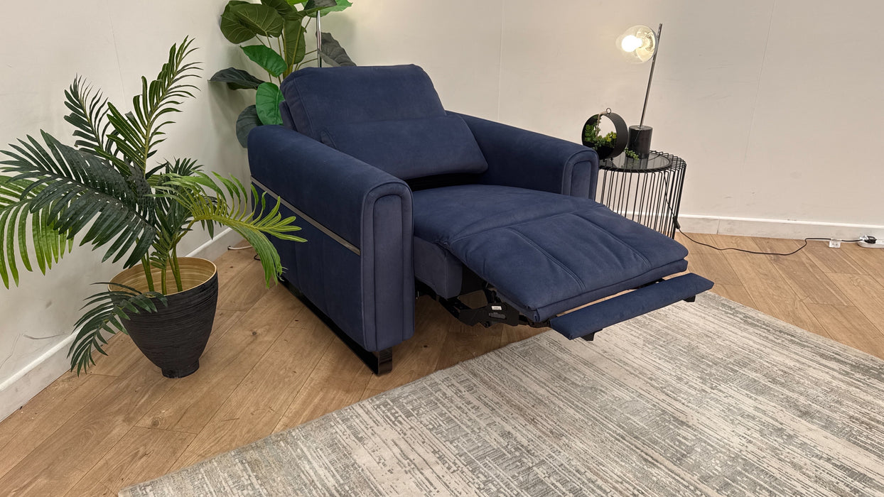 Sofology The Ravello Reclining Chair in Flecked Fabric Navy