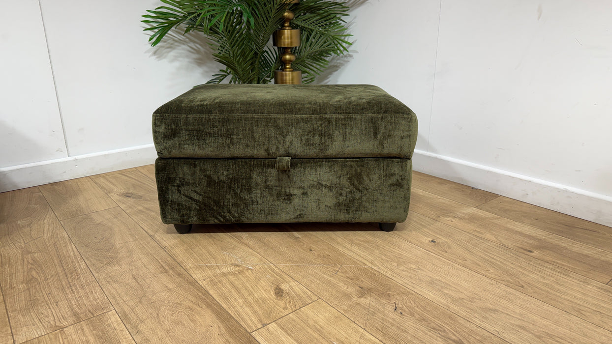 Sofology Portobello Storage Foam Footstool in Luxury Chenille Olive