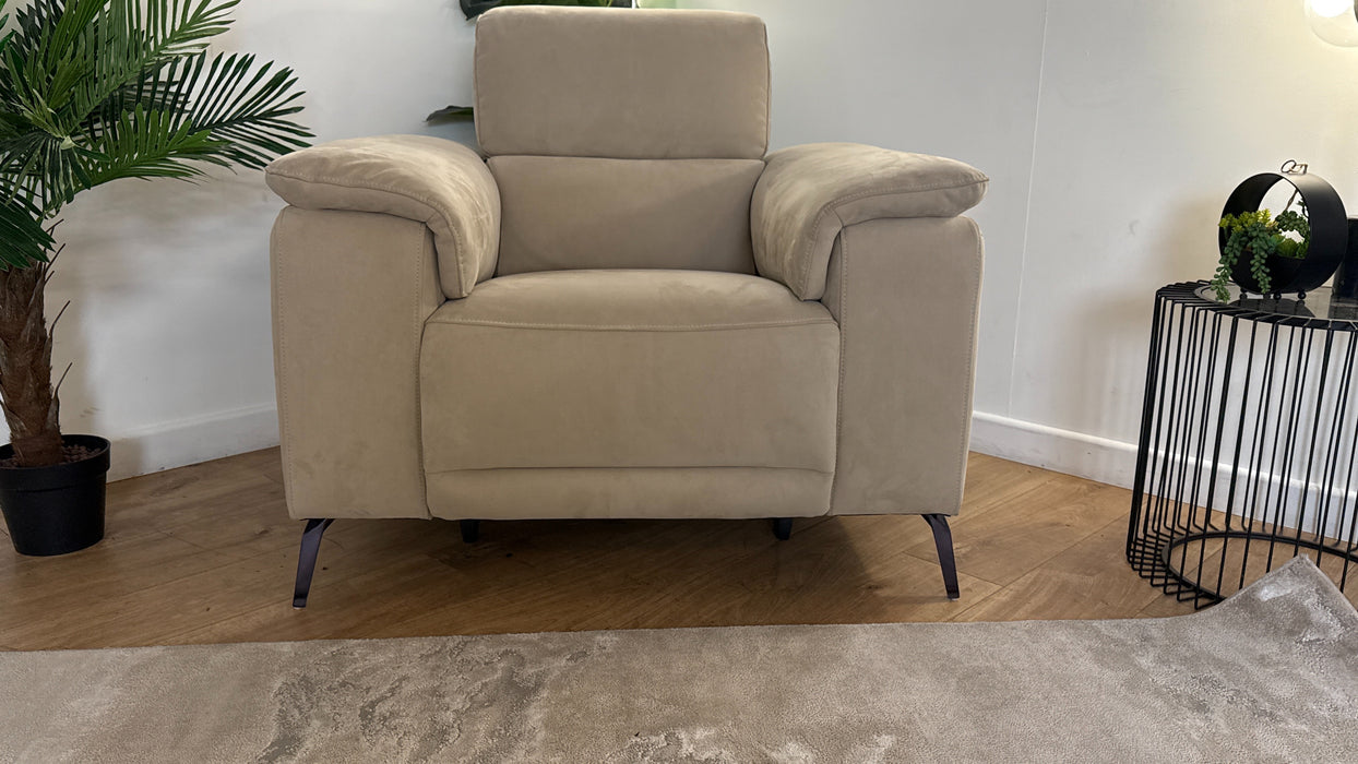 Sofology The Fratelli Recliner Chair in Lifestyle Nubuck Feel Fabric Stone