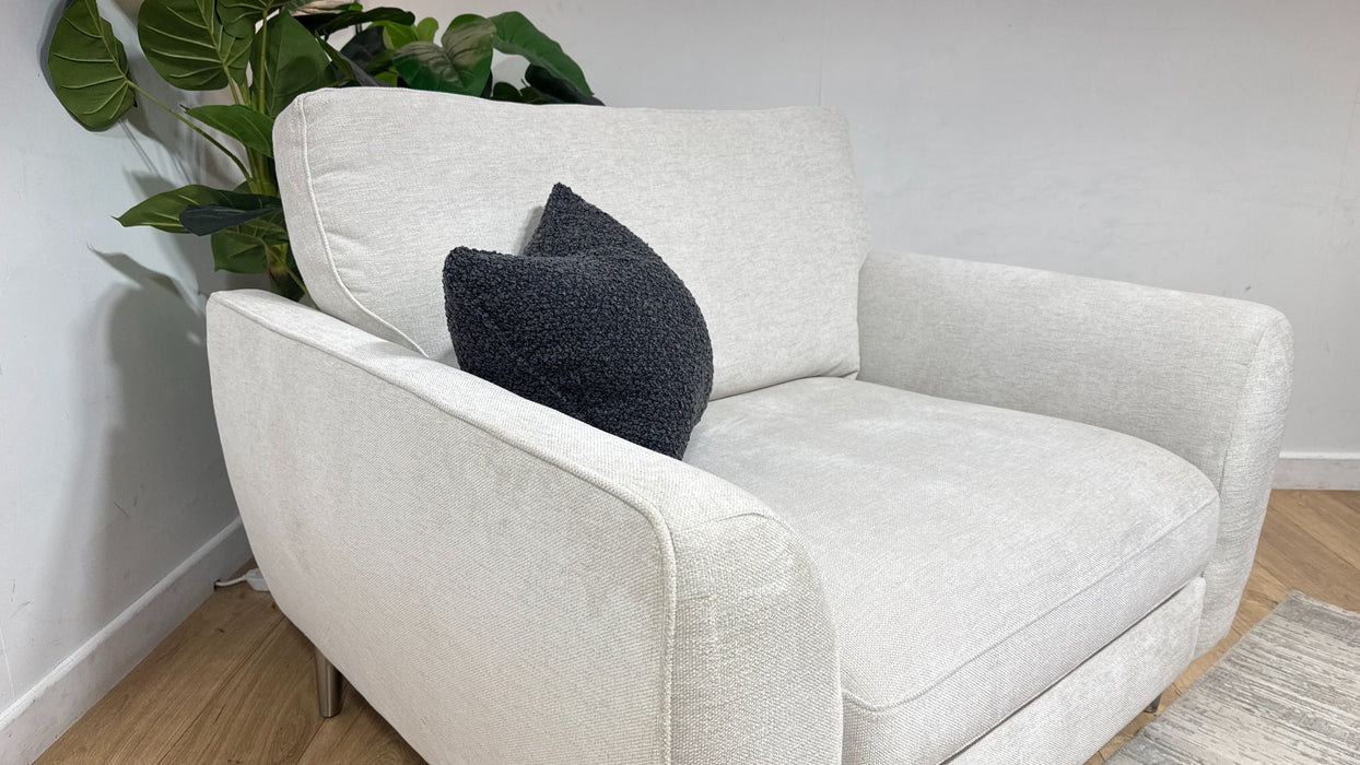 Sofology Hackney Fabric Loveseat Sprung Seats in Linen Look Chenille Mist Mix