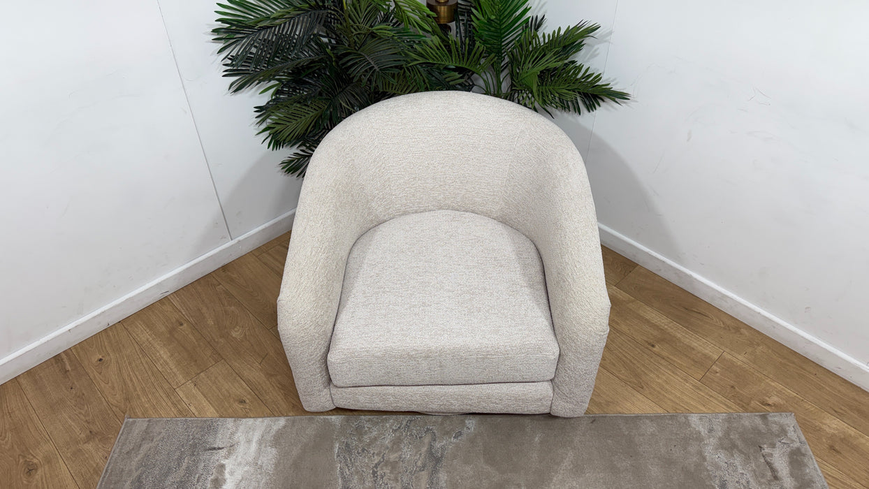 Sofology Westwood Fabric Swivel Chair in Soft Boucle Blush