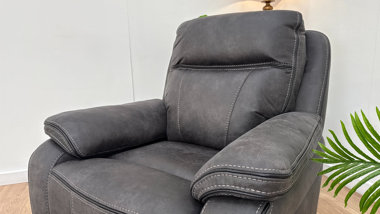 DFS Power Recliner Fabric Chair in Chaircoal
