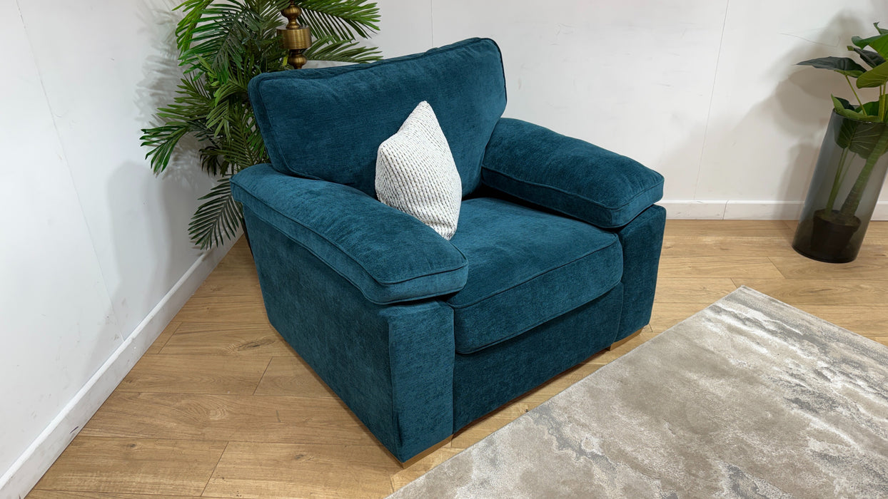 Sofology Brixton Fabric Chair in Soft Chenille Teal Mix
