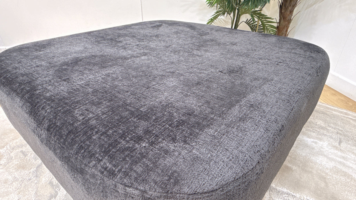 Sofology The Westwood Designer Footstool in Chenille Black Allover