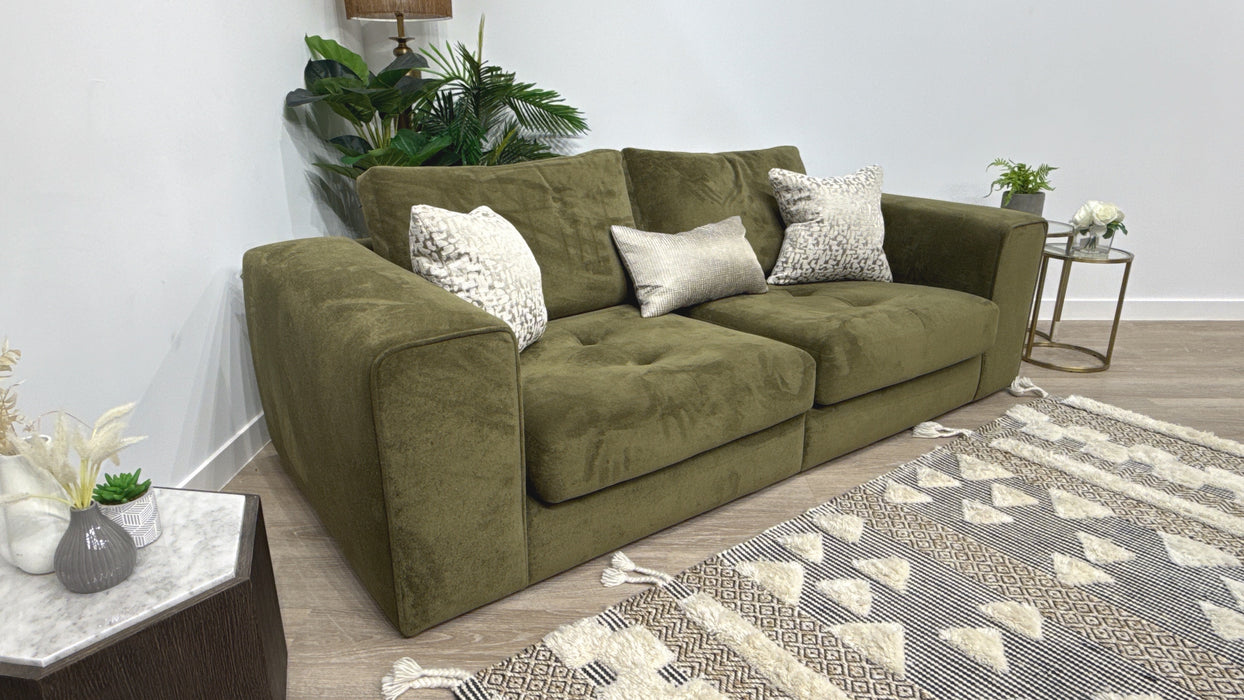 Sofology Ascot Fabric 4 Seater Split Single Seats in Soft Sherpa Olive Mix