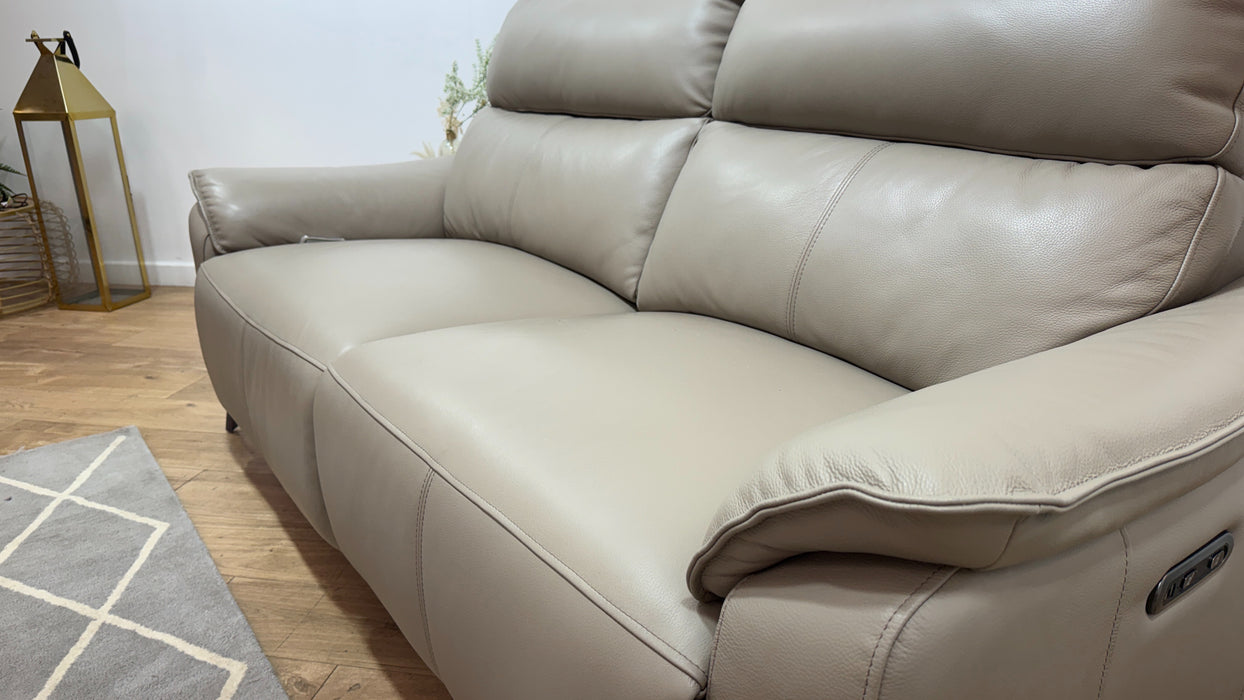 Sofology Arlo Leather 2.5 Seater Power Recliner in Trusty Embossed Stone