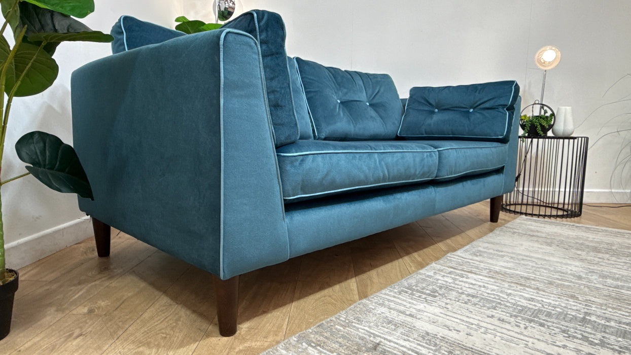 Sofology Cricket Fabric 3 Seater in Teal Velvet Mix