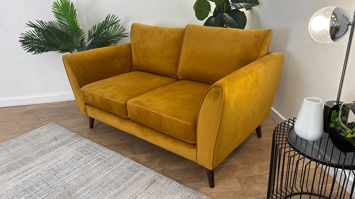 Sofology Keswick Fabric 2 Seater in Deluxe Velvet Mustard