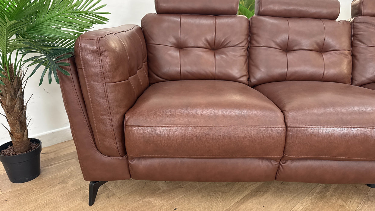 Sofology Muse Leathe 3 Seater in Chestnut