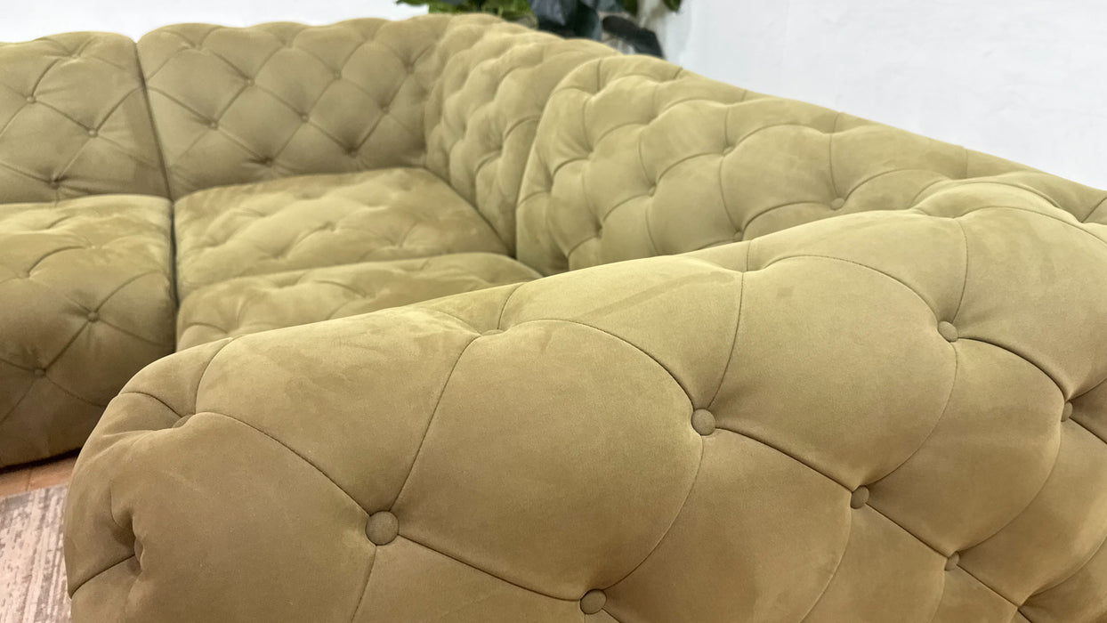 Sofology Venezia Fabric 3 Corner 1.5 in Lifestyle Nubuck Feel Moss