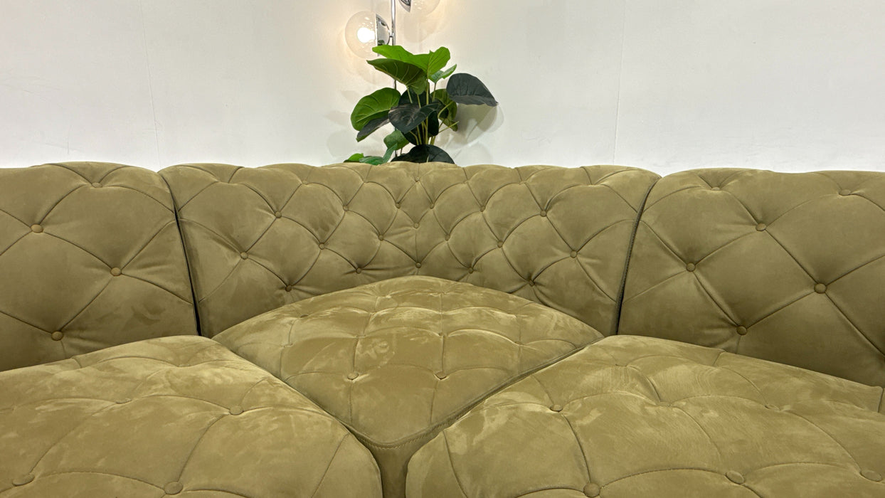 Sofology Venezia Fabric 3 Corner 1.5 in Lifestyle Nubuck Feel Moss