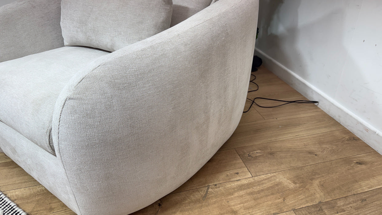 Sofology Portobello Fabric Chair Sprung Seat in Linen Look Chenille Mist