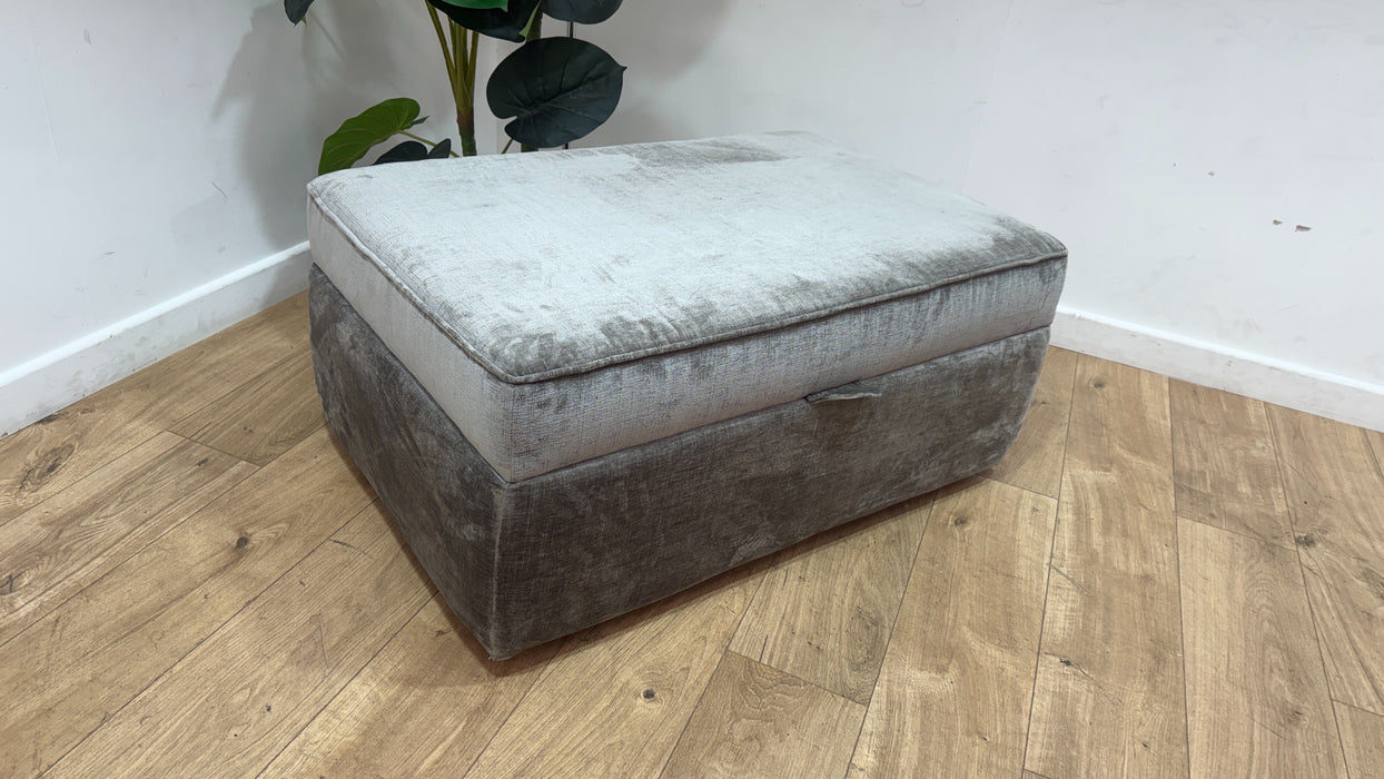 Sofology Reign Fabric Storage Footstool in Luxury Chenille Grey