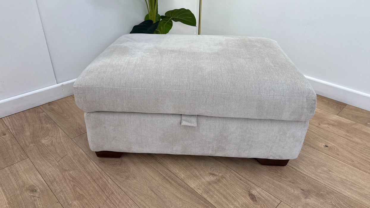 Sofology Tallulah Fabric Storage Footstool in Soft Chenille Linen
