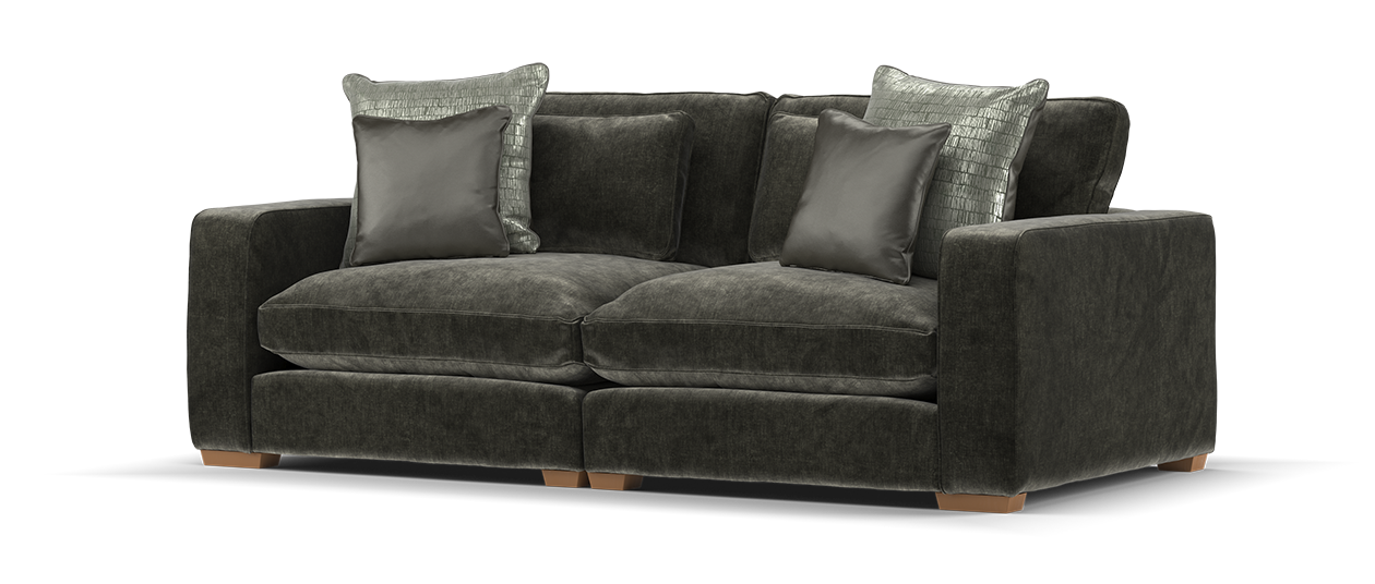 Sofology Cavalli Fabric 3 Seater in Chenille Mushroom