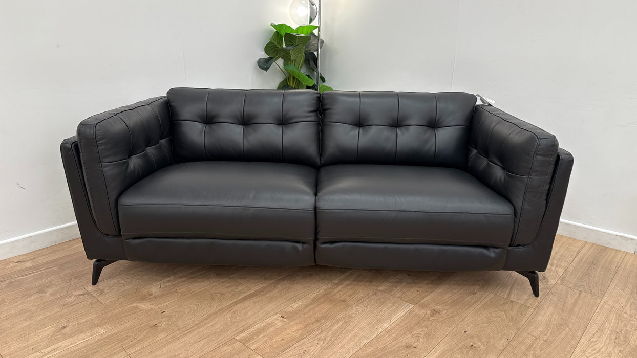 Sofology Muse Leather 2.5 Seater in Jet Black