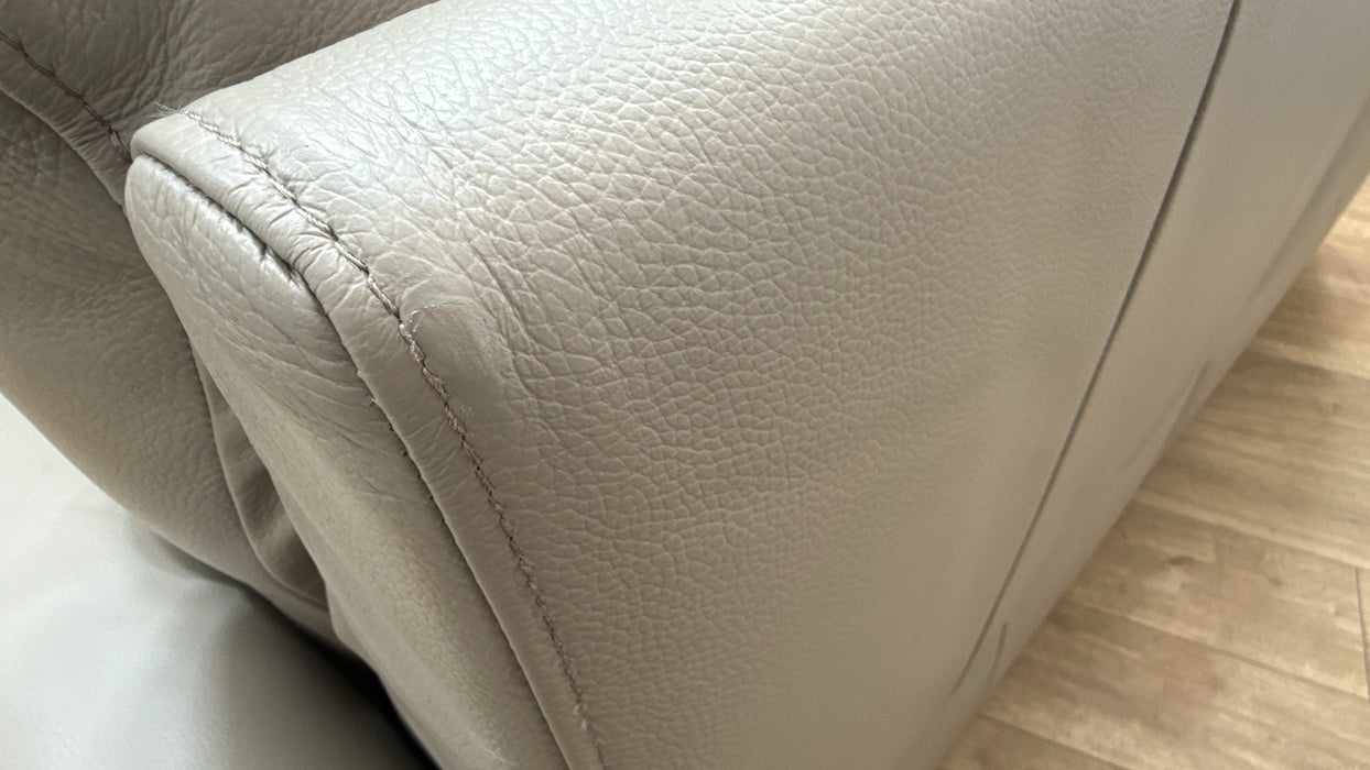 Sofology Ravello Leather 2.5 Seater Power Recliner/Headrest Lumbar Support in Trusty Embossed Stone