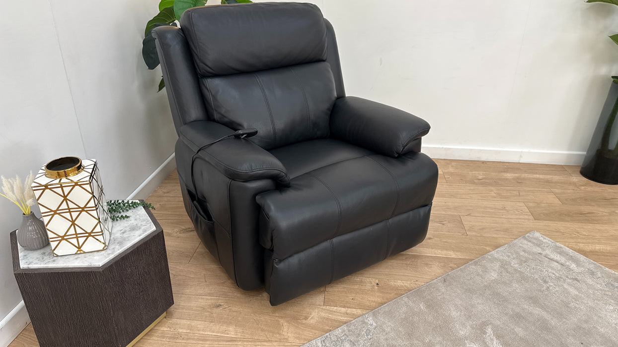 Sofology Gracie Leather Chair Rise & Tilt in Trusty Sheen Jet Black