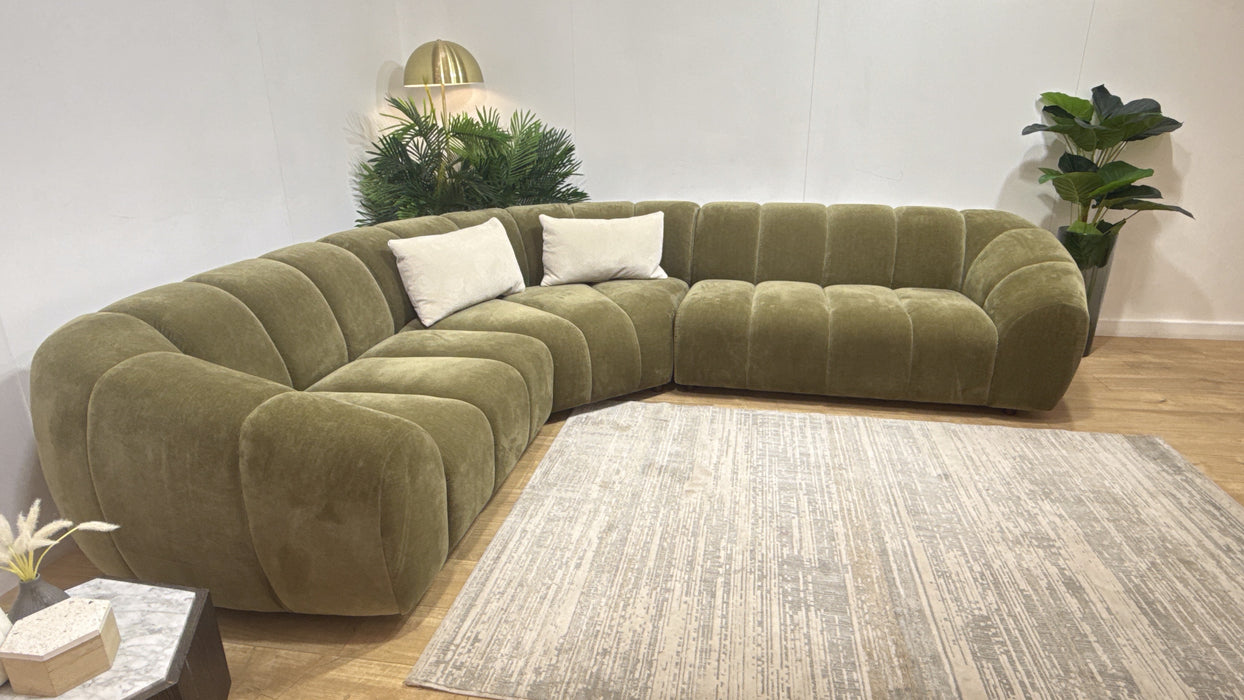 Sofology Waldorf Fabric 1.5 Corner 2 in Waldorf Soft Chenille Olive