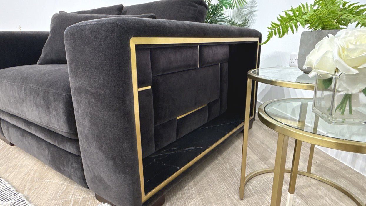 Sofology Obsidian Fabric Loveseat in Relaxed Chenille Raisin