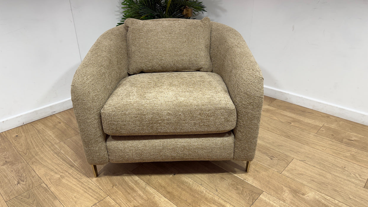 Sofology Westwood Fabric Accent Chair in Soft Boucle Caramel