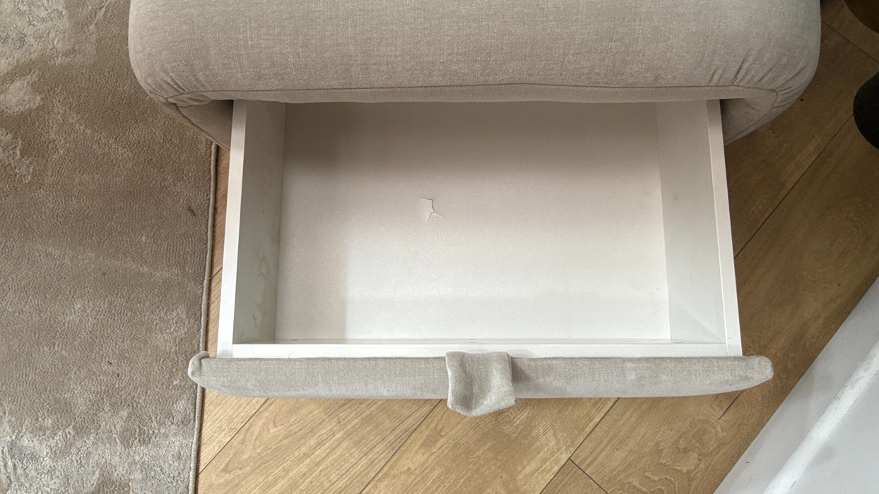 Sofology Waldorf Fabric Storage Footstool in Soft Chenille Linen