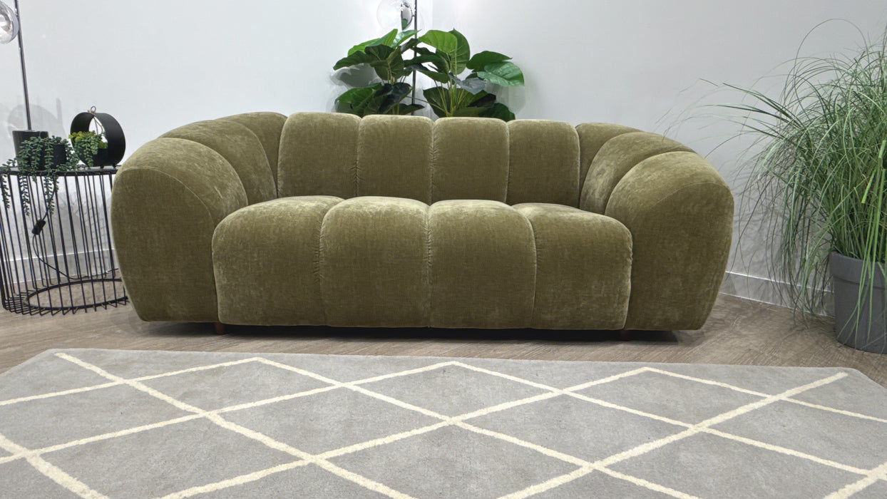Sofology Waldorf Fabric 2 Seater Sofa in Soft Chenille Olive Mix