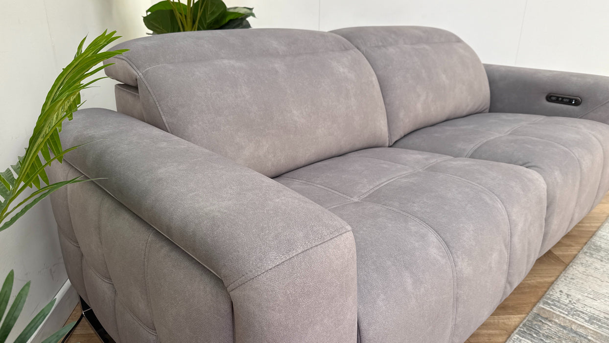 Sofology The Marvella 2.5 Fabric Power Recliner/Headrest in Lifestyle Flecked Stone