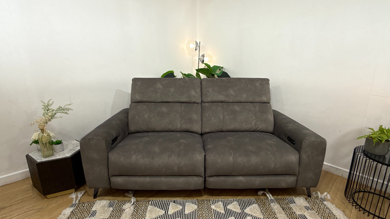 Sofology Allure Fabric 2.5 Seater Power Recliner/Headrest Heated Seats in Lifestyle Flecked Mocha