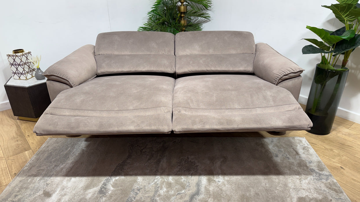 Sofology Hugo Fabric 2.5 Seater Power Recliner/Headrest in Lifestyle Flecked Nutmeg