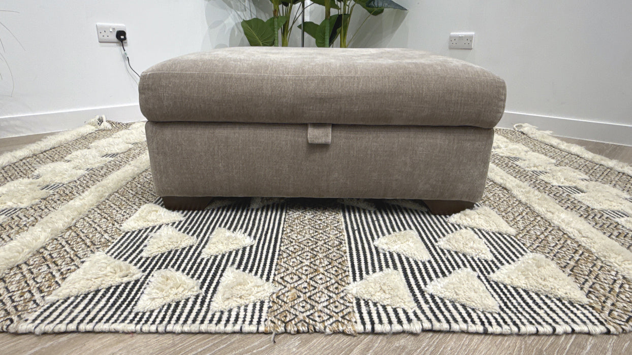 Sofology Tallulah Fabric Storage Footstool in Soft Chenille Wicker