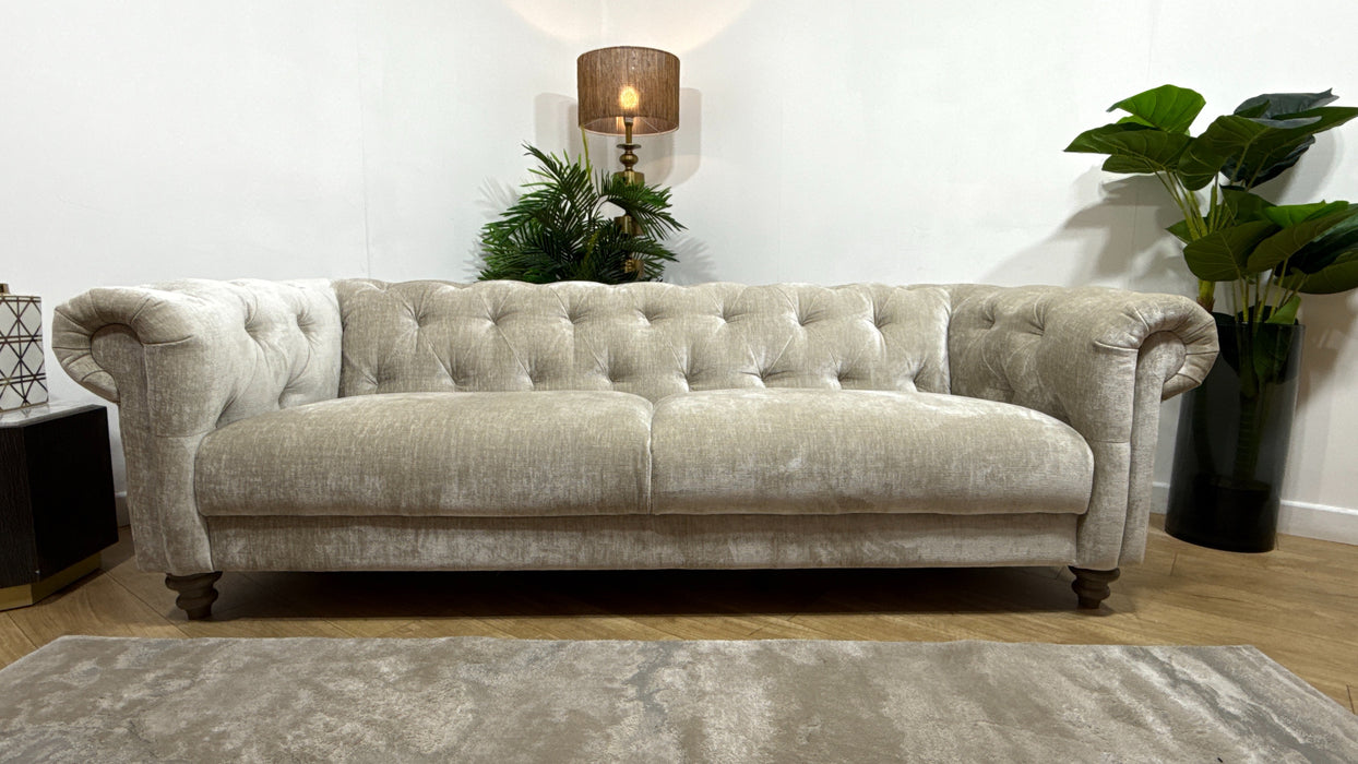 Sofology Kensington Fabric 4 Seater in Luxury Chenille Linen