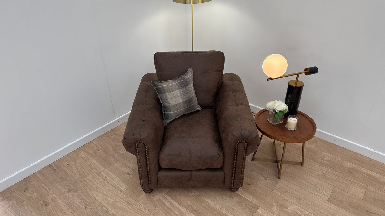 Kassidy 1 Seater - Fabric Chair - Chocolate