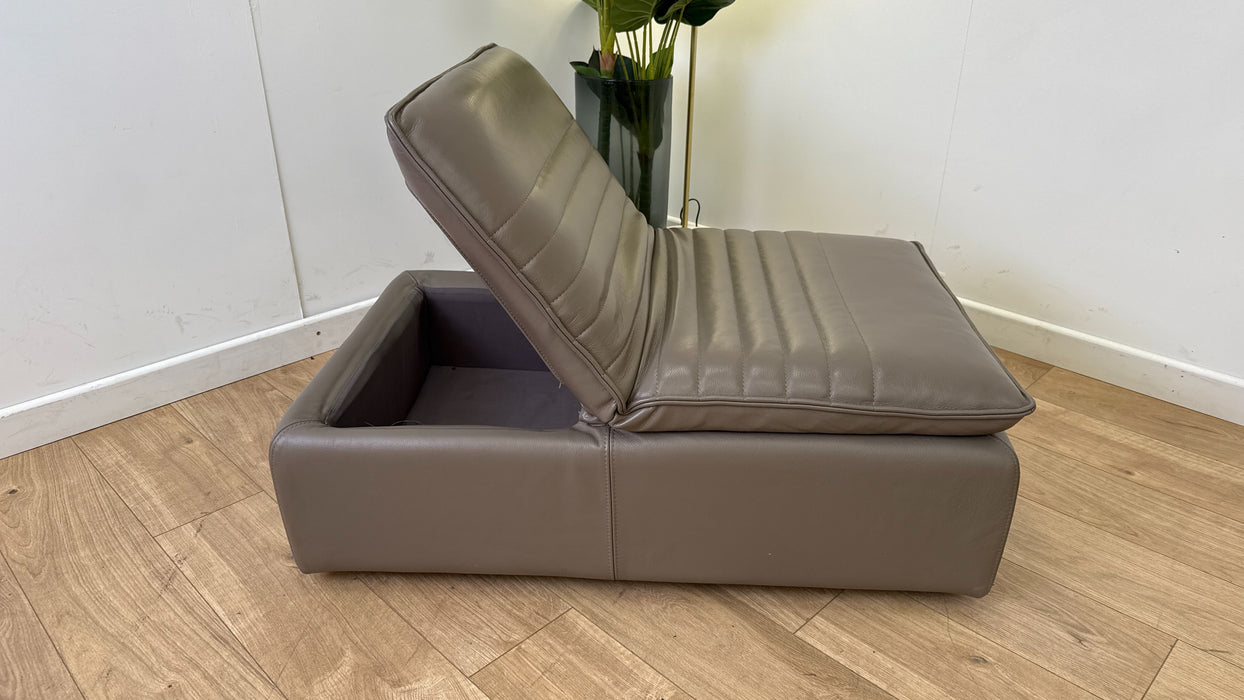 Sofology The Laurence Leather Dual Footstool in Le Mans Taupe
