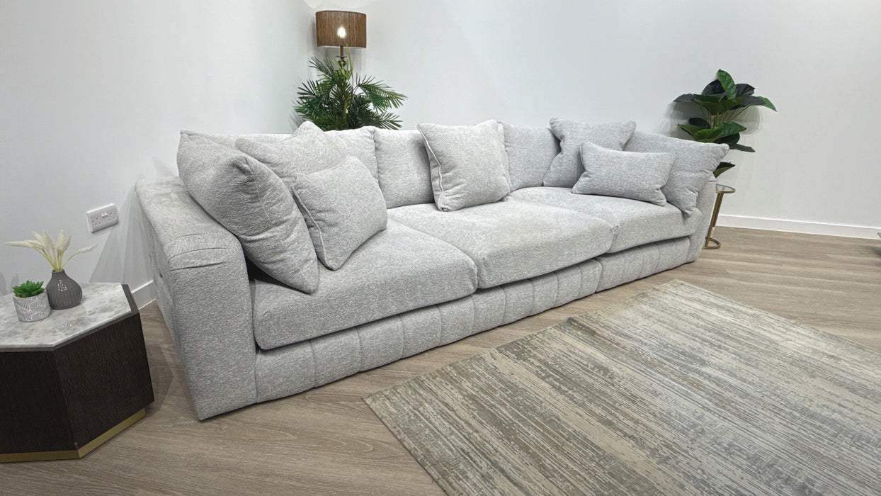 Sofology Westwood  Grande Seater Split Fabric Sofa in Boucle Silver