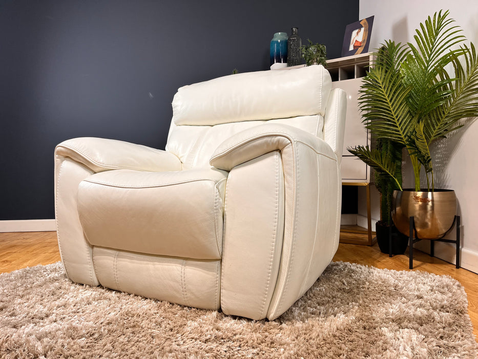 Radley Power Recliner White Leather Chair (WA2)