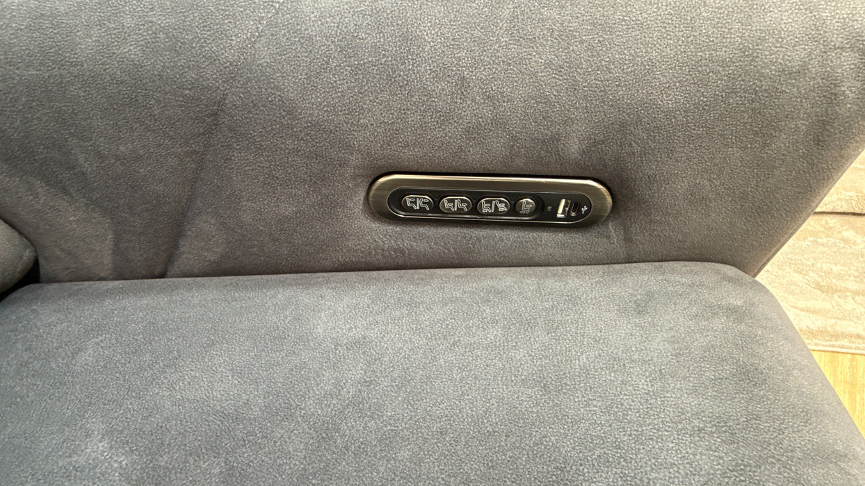 Sofology Allure Fabric 2.5 Seater Screen Console Power Recliner/Headrest Heated Seats Lumbar Support Speakers in Lifestyle Flecked Charcoal