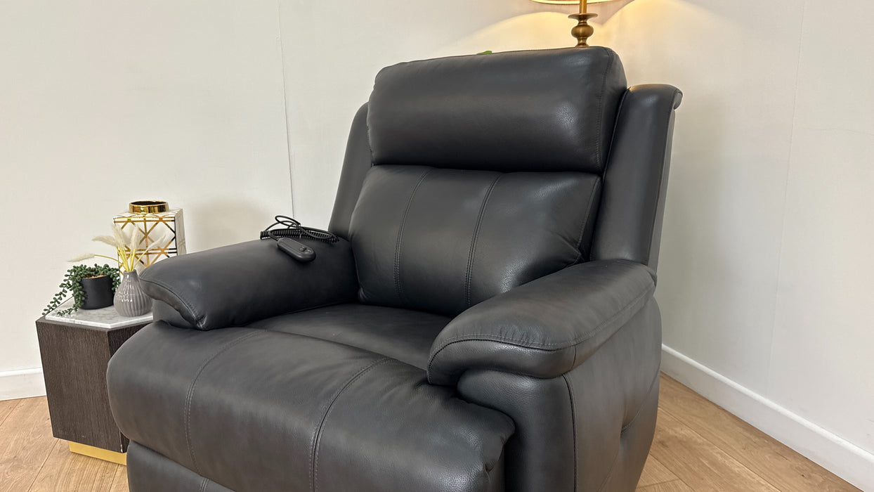 Sofology The Gracie Leather Rise & Tilt Chair in Trusty Sheen Jet Black