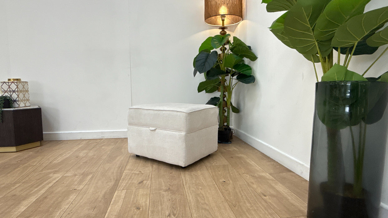 Sofology The Mayfair Fabric Storage Footstool in Linen Look Chenille Mist