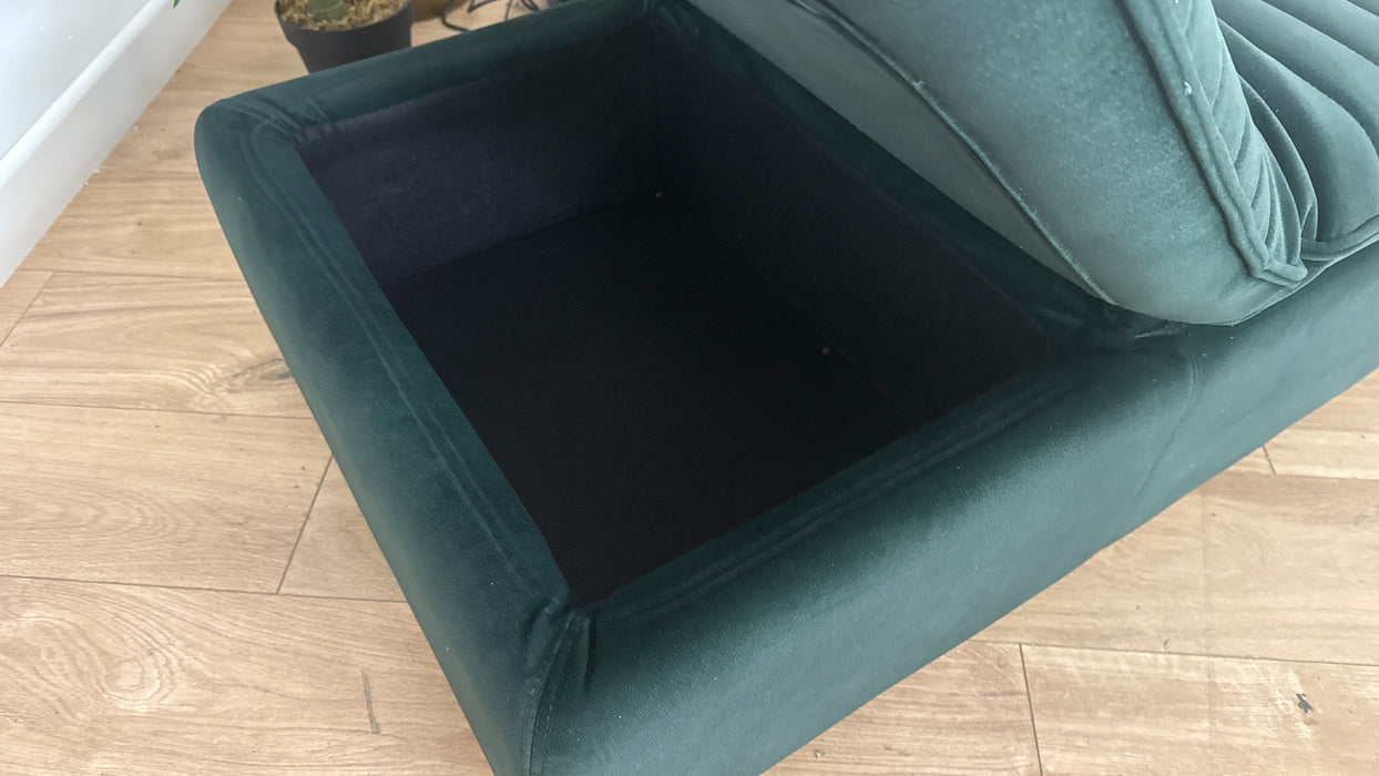 Sofology Illinois Fabric Dual Storage Footstool in Lifestyle Mottled Dark Green