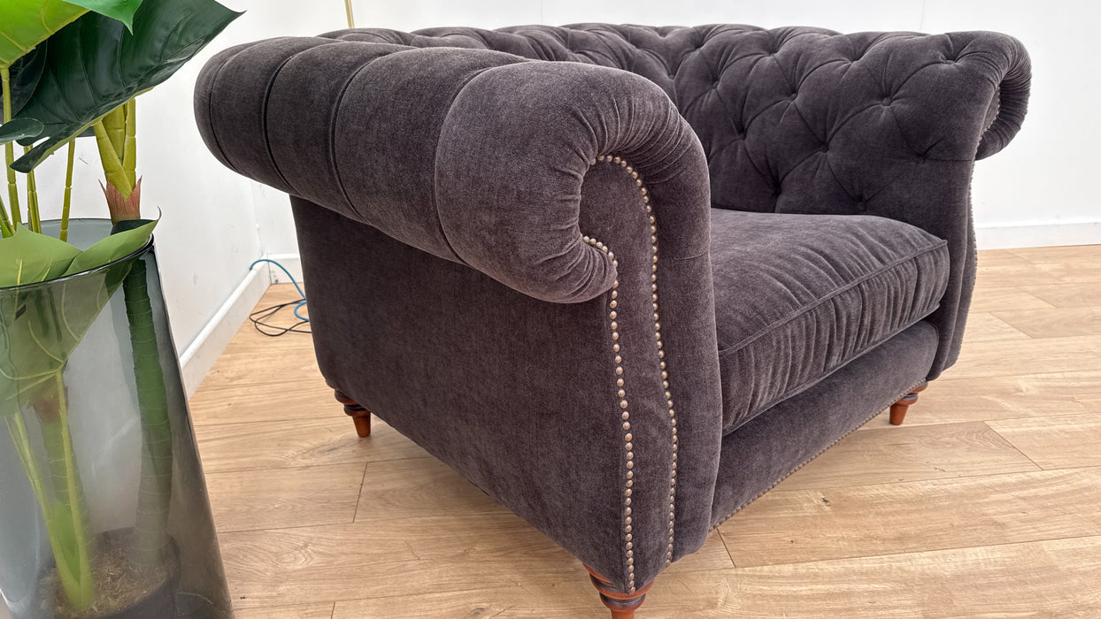 Sofology Darcy Fabric Chair in Relaxed Chenille Raisin