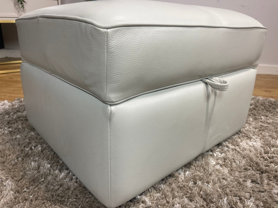 Bexley Leather Storage Footstool - Alaska Grey (WA2)